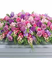 Lavender Tribute Casket Spray